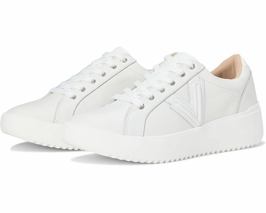sustainable - feature shoes high arches shoes Vionic Kearny Sneakers Women's US 10 White Leather Lace-Up Casual Shoes KHD2516