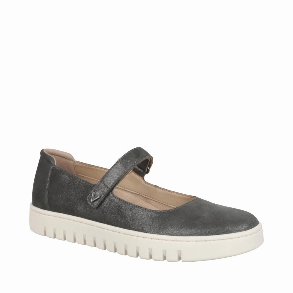 Vionic Women's Uptown Mary Jane Shoe in Polluted Silver Functional Subtle shade