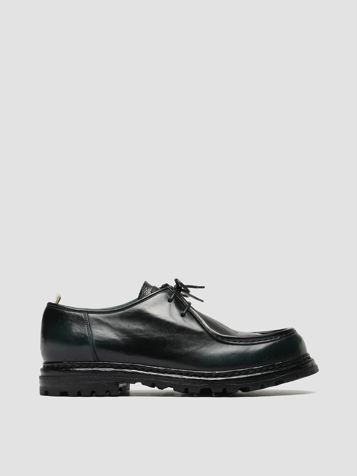 VOLCOV 009 - Dark Green Leather Derby Shoes Quick Walk
