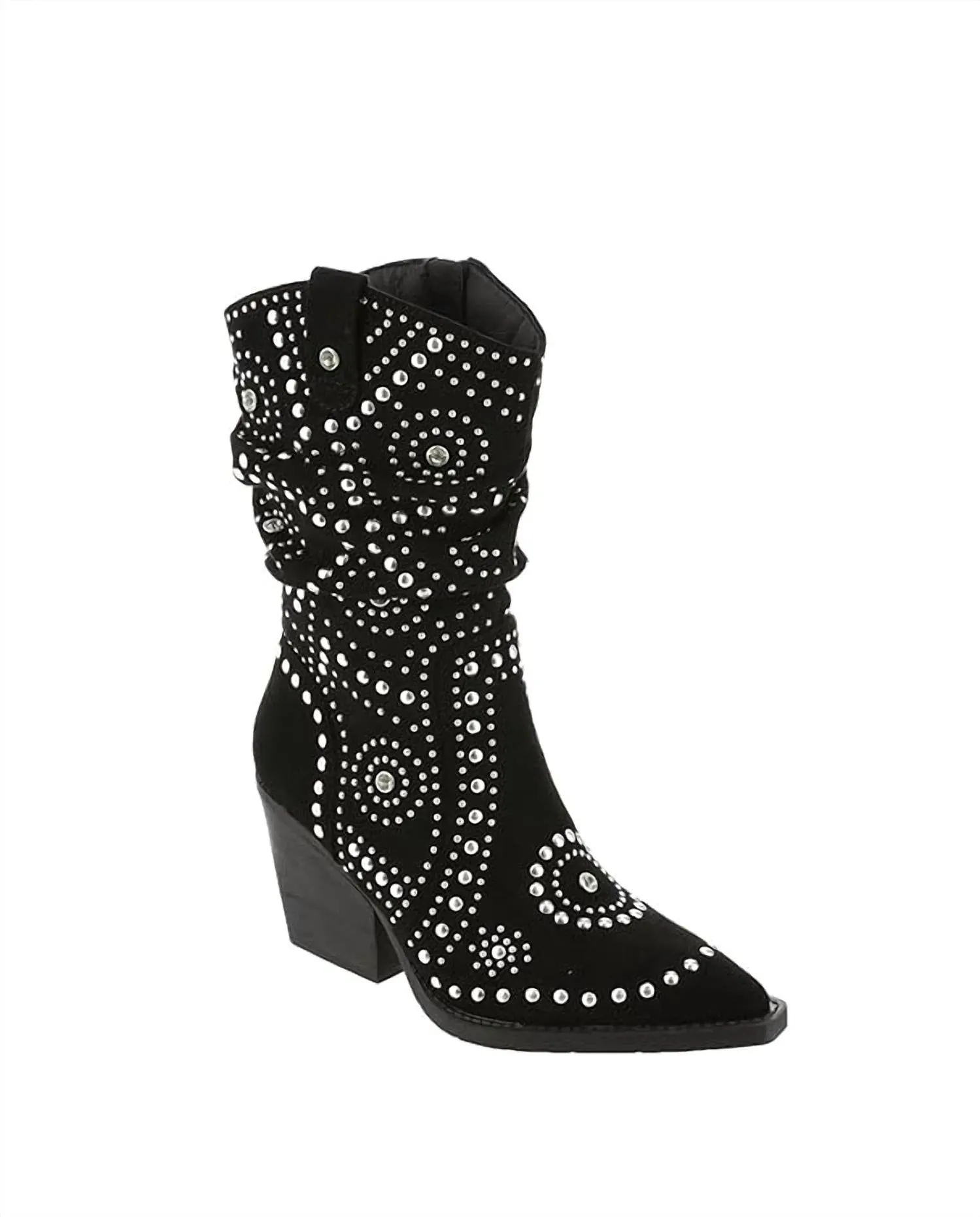 Well-fitted Flat Sole Women's Stellar Studded Boot In Black