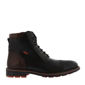 Men's Terry Tie Boot In Black Wedge Heel Adventure Driven
