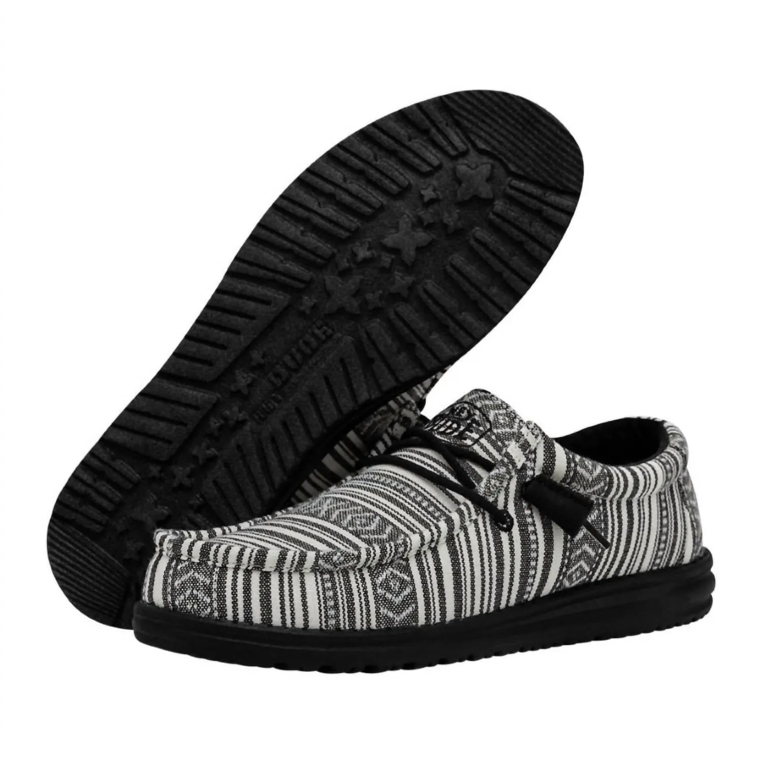 Easy Glide Breathable Comfort Wally Casual Shoe In Serape Black Gravel