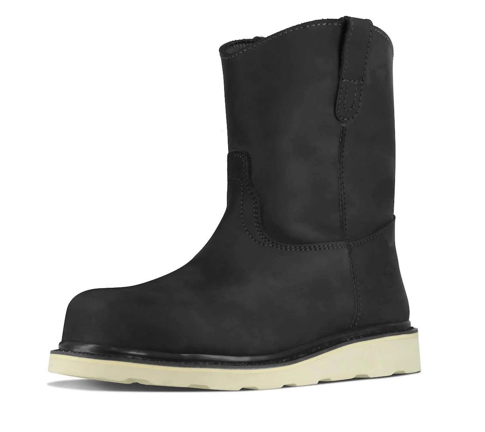 8?? Wellington Steel Toe Work Boots ?C Electrical Hazard Rated 166 In Black lace up closure Padded collar