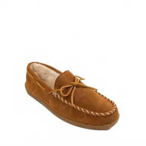 Style Comfort City Walk Men's Pile Lined Hardsole Moccasin Shoes - Wide In Brown Suede