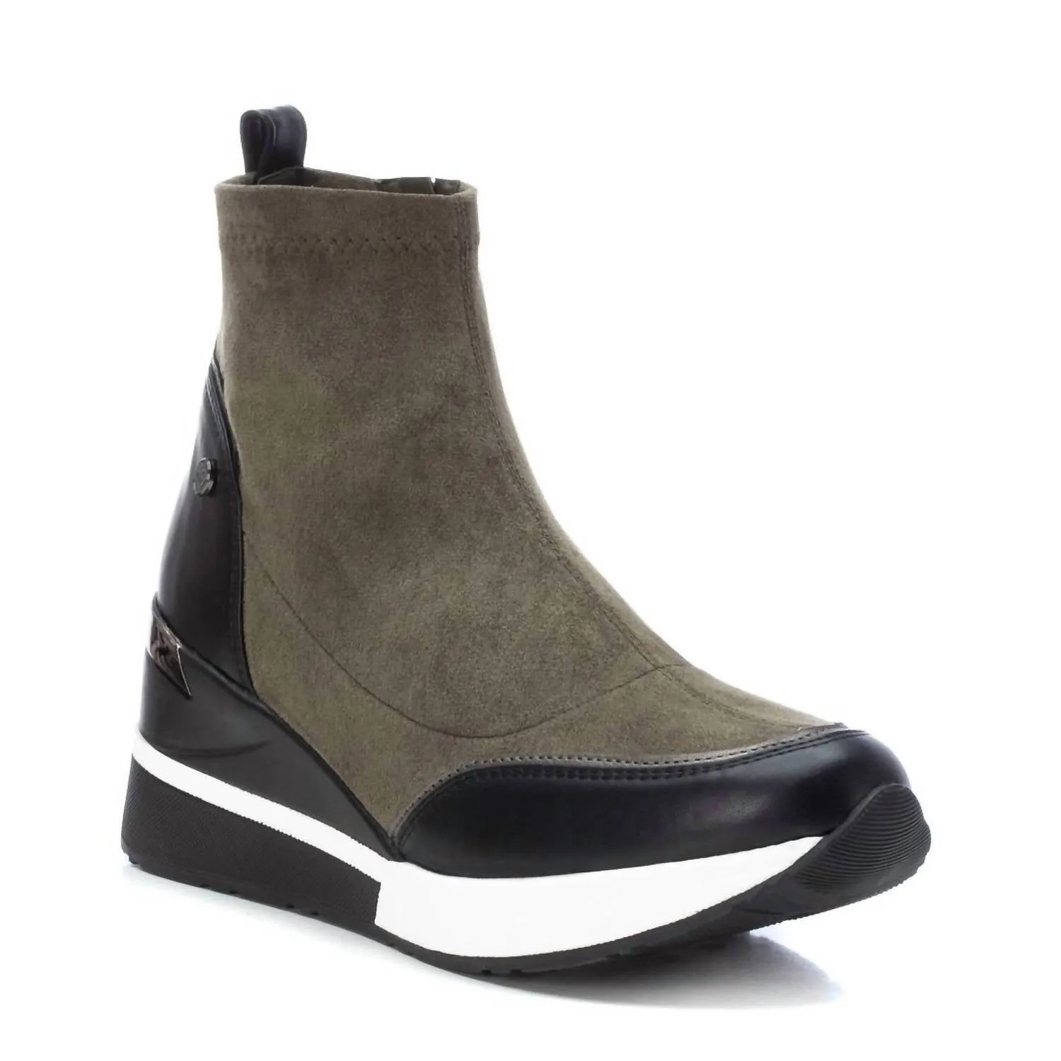 Women's Suede Wedge Booties In Open Green Insulated Weather Resistant User