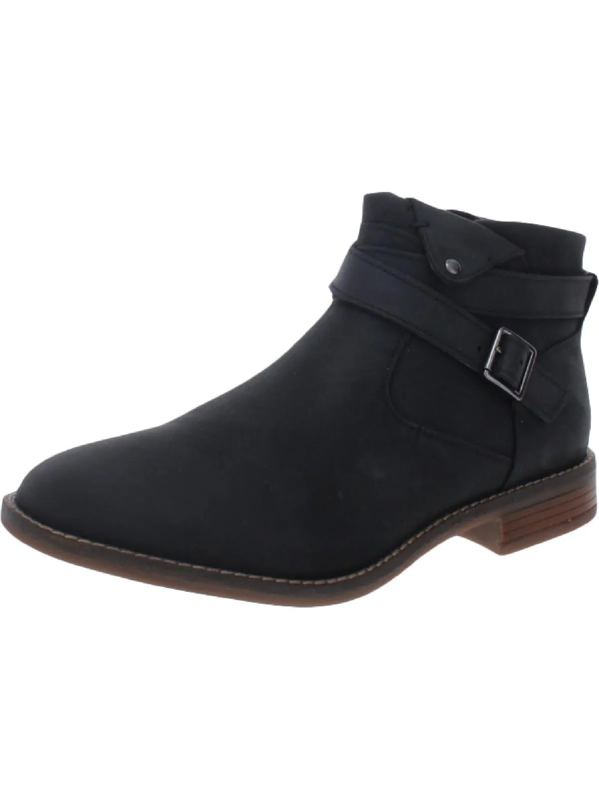 Zip Edge Camzin Dime Womens Leather Block Heel Ankle Boots