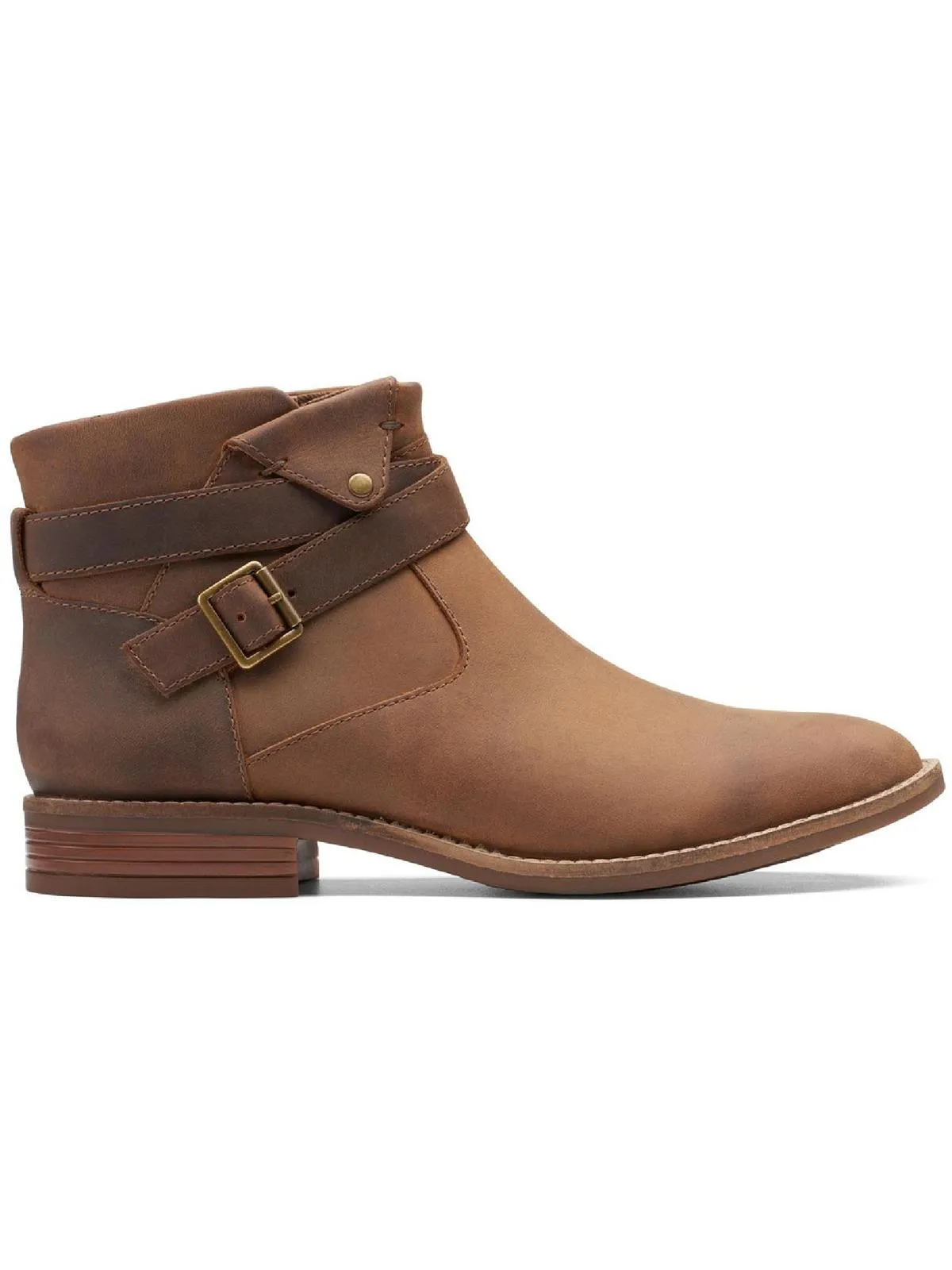 Camzin Dime Womens Leather Block Heel Ankle Boots Insulated Snowy Path Hard Ground