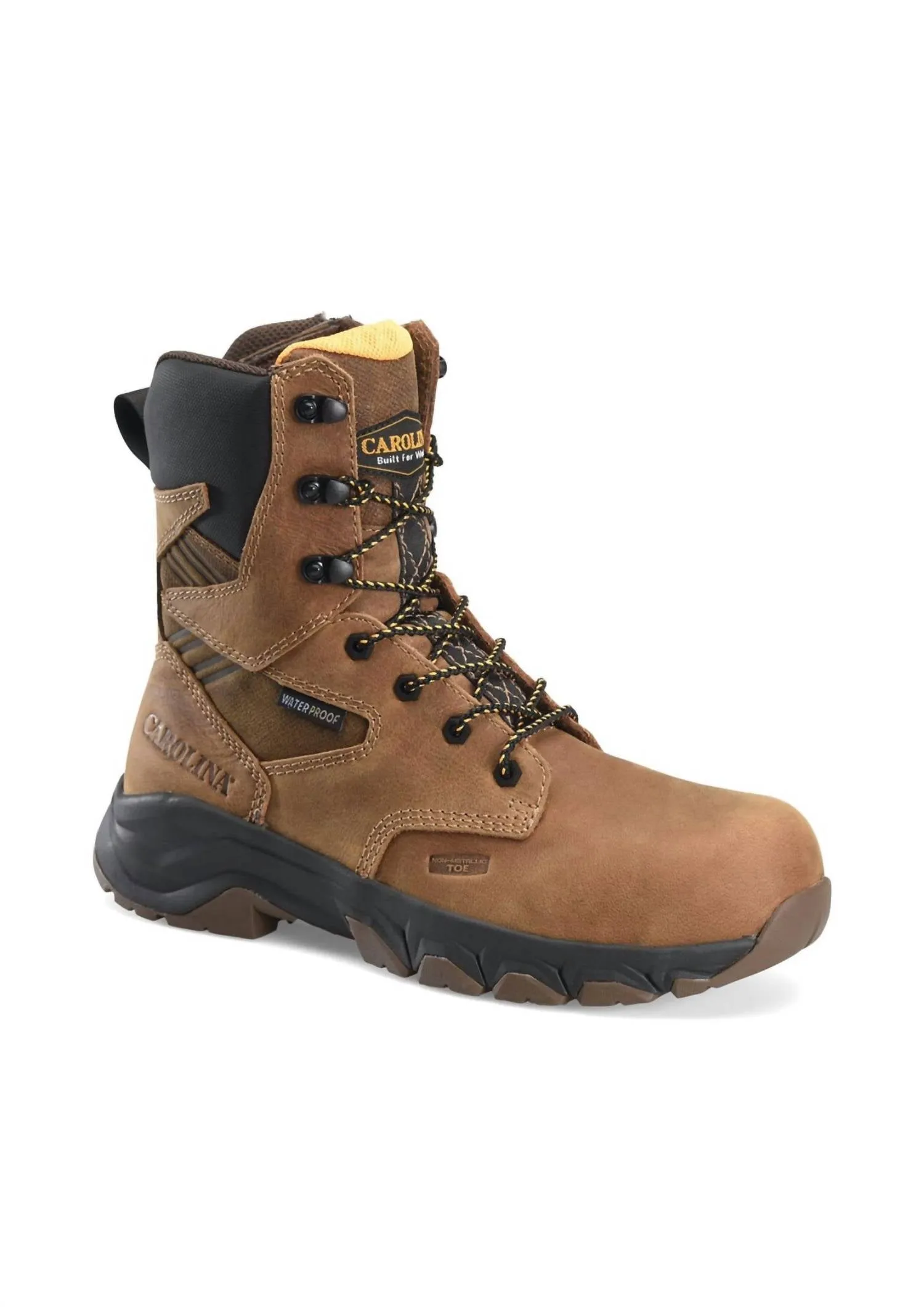 Ankle Support Biker Men's Subframe Waterproof Work Boots In Brown