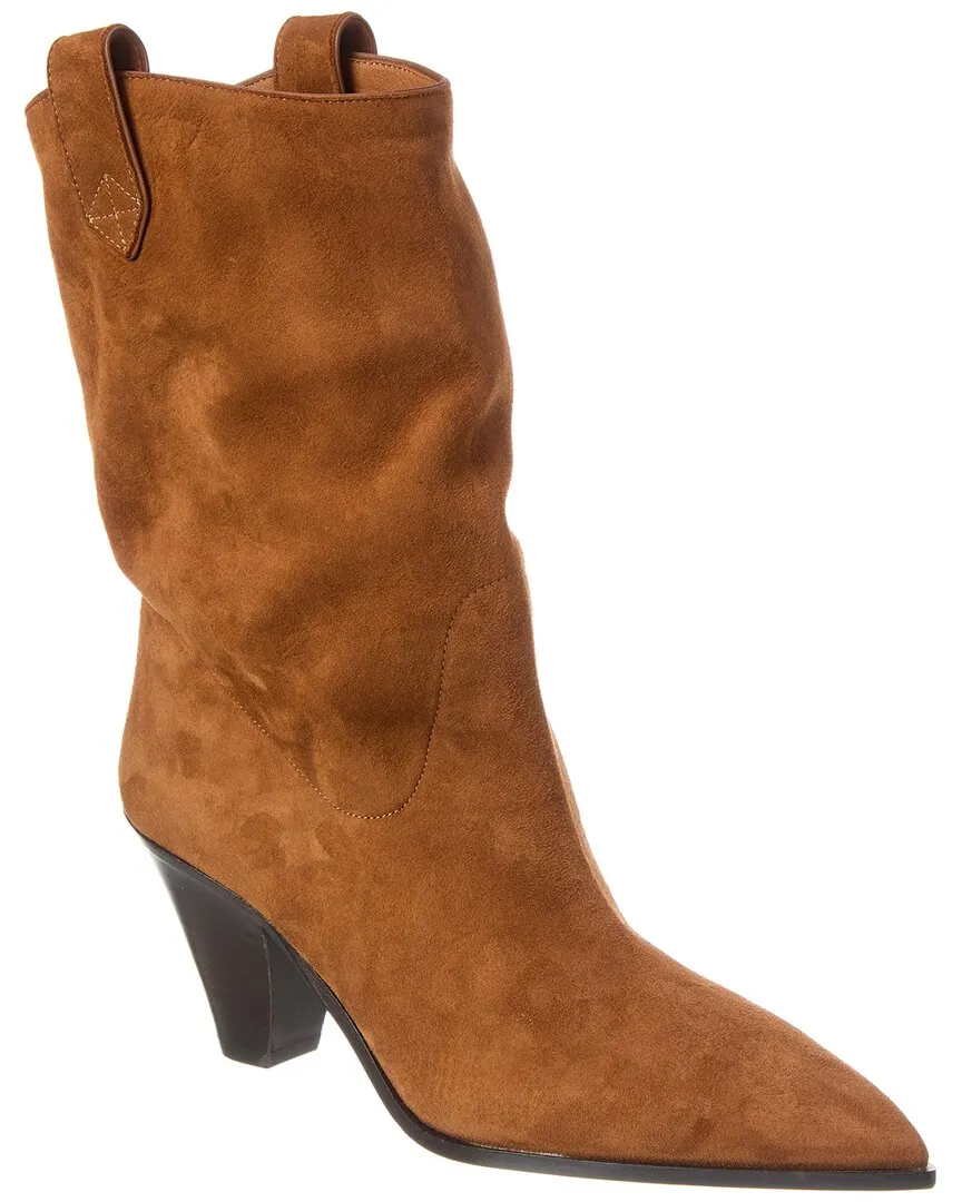 Aquazzura Boogie Suede Cowboy Bootie Low Ankle Style