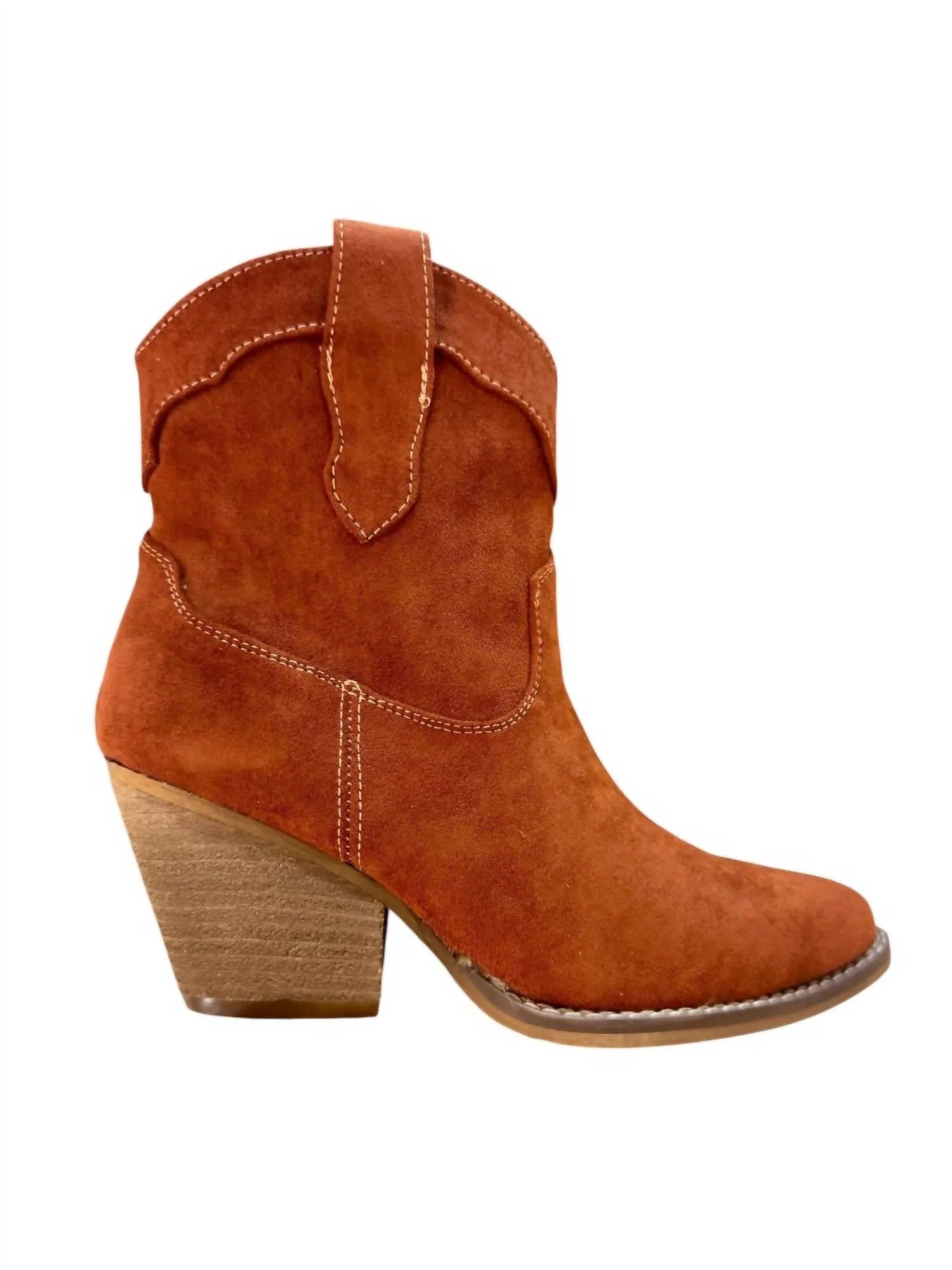 Women's Deirdra Ankle Bootie In Rust Comfortable interior