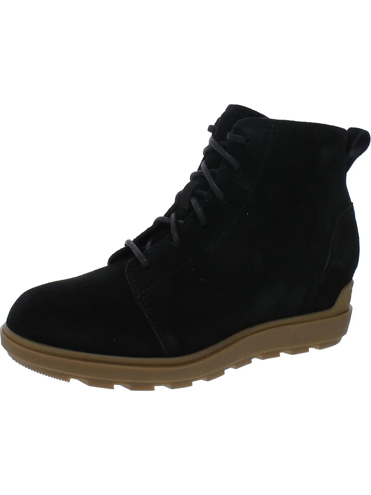 Womens Suede Lace-Up Booties Protective Sole