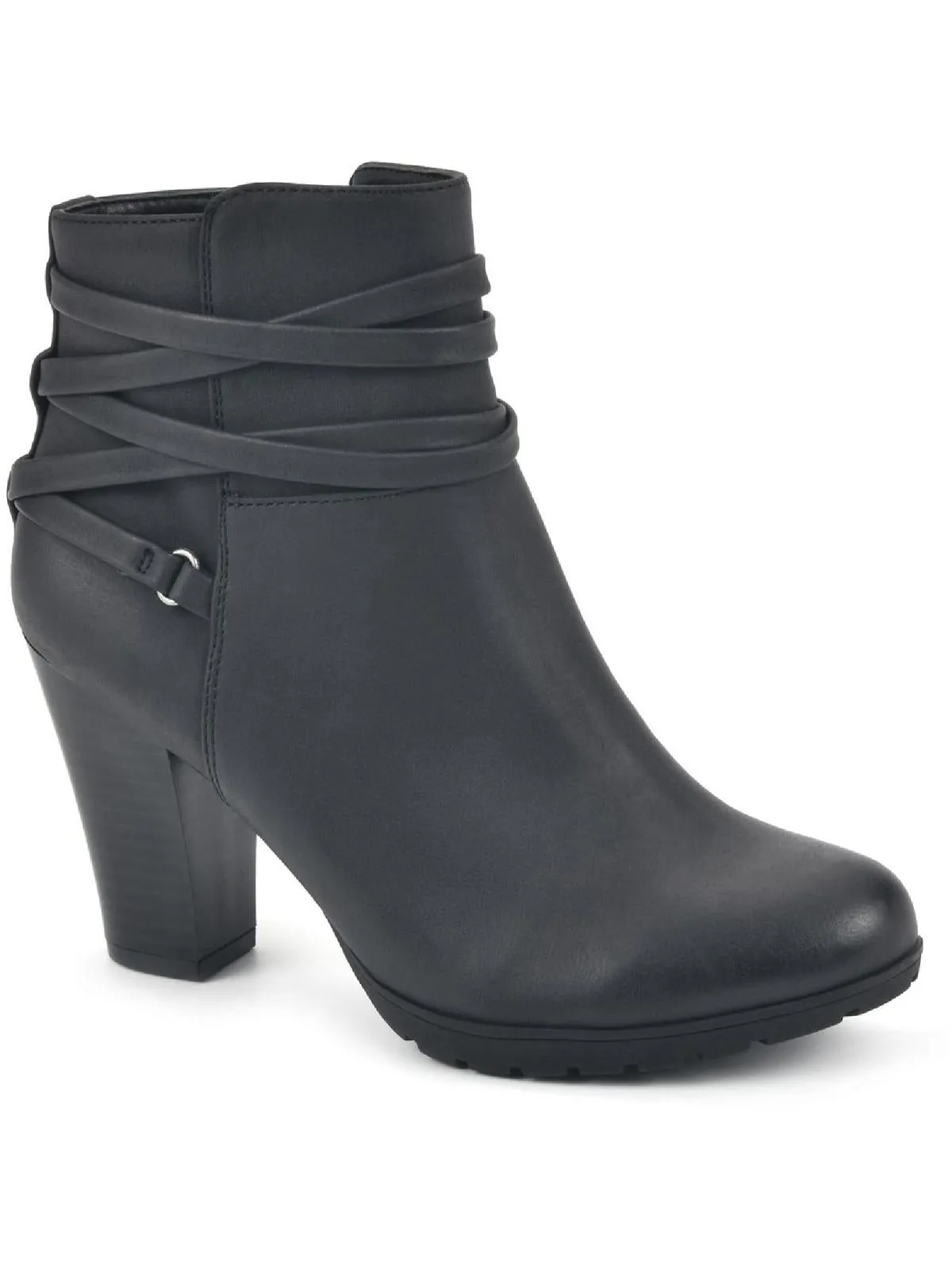 Spade Womens Strappy Almond Toe Ankle Boots Trendy Style Cordura Material