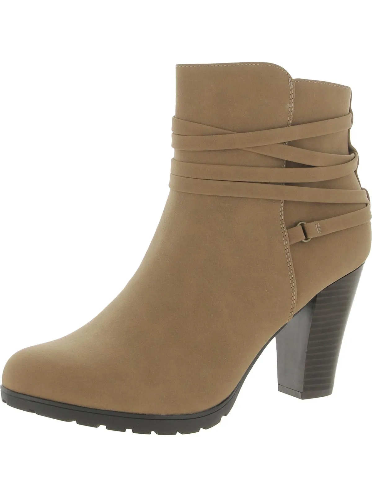 Casual Comfort Spade Womens Strappy Almond Toe Ankle Boots