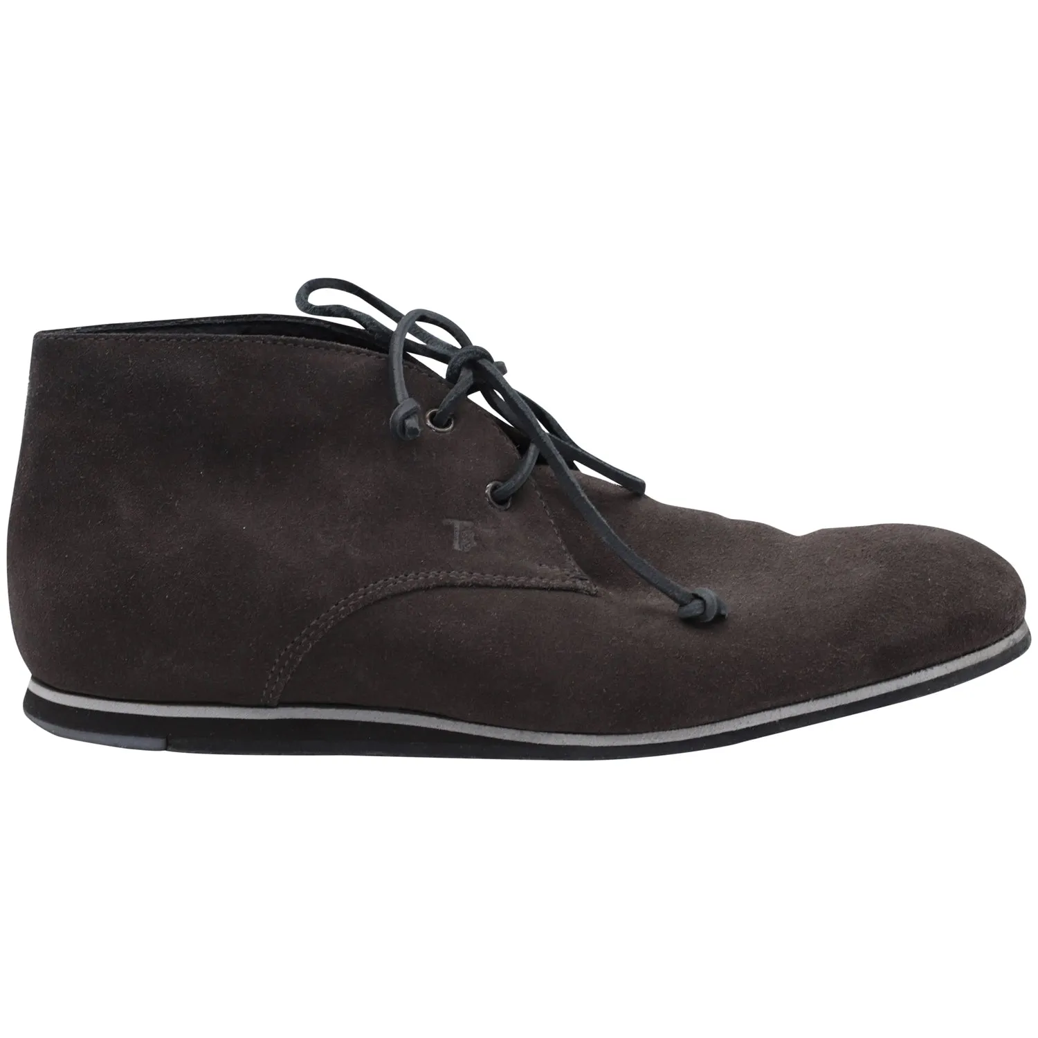 Neutral Finish Comfort Stretch Tod's Lace-up Desert Boots in Dark Brown Suede