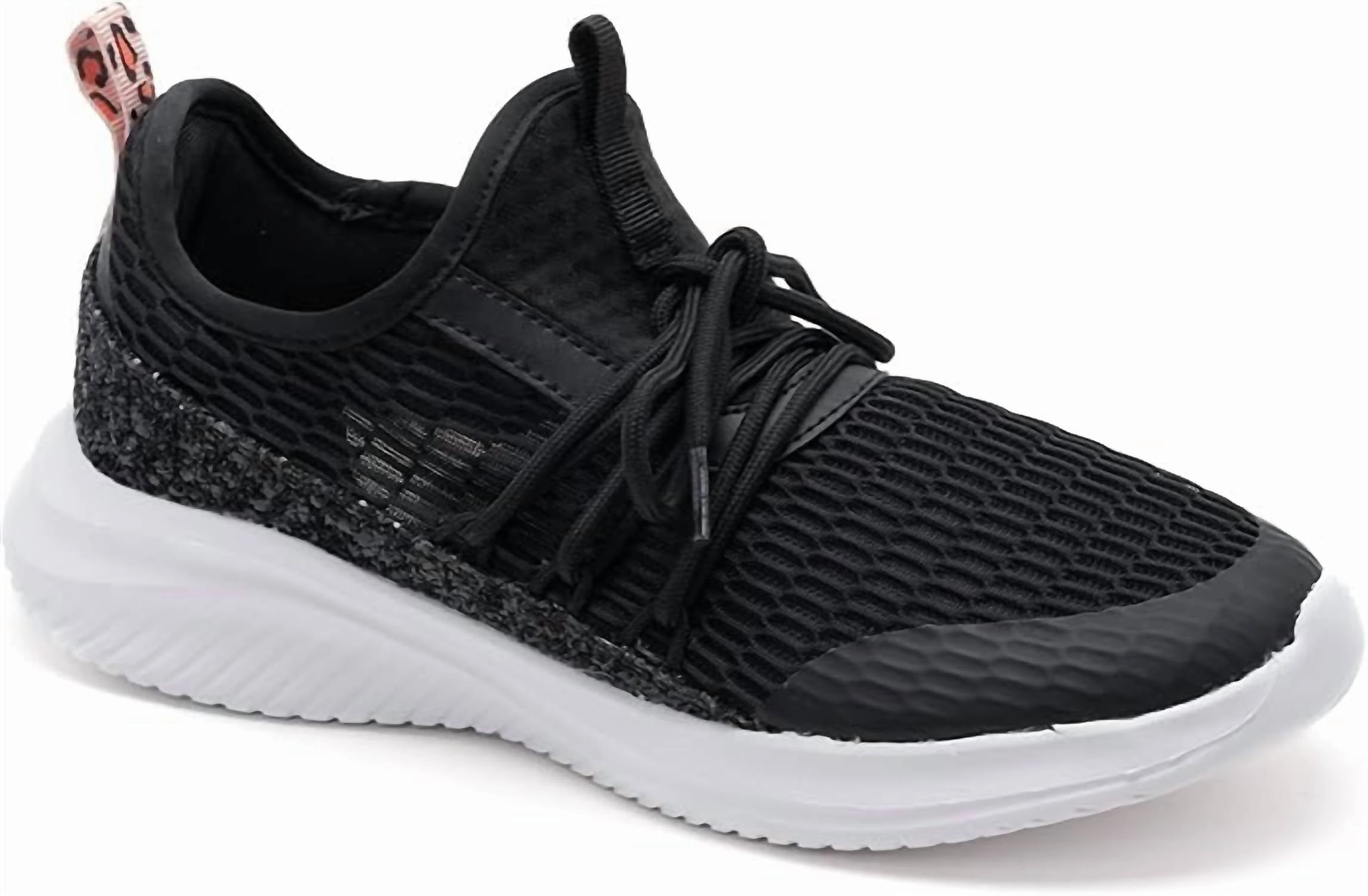 Women's Soft Serve Tennis Shoes In Black Quick Dry Upper Fabric Anti Slip Outsole Technology