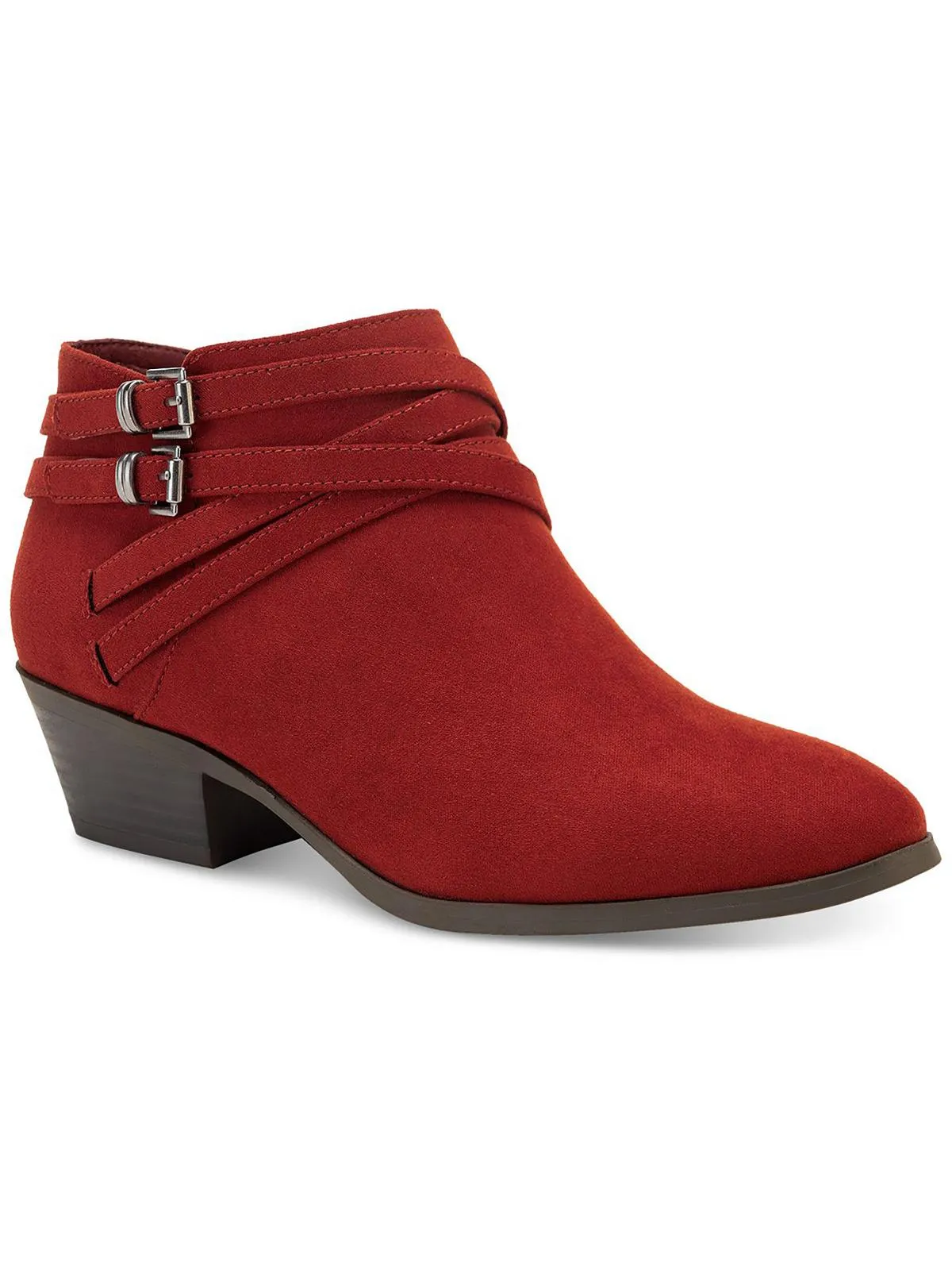 Willow Womens Microfiber Block Heel Ankle Boots Stain Resistant Finish