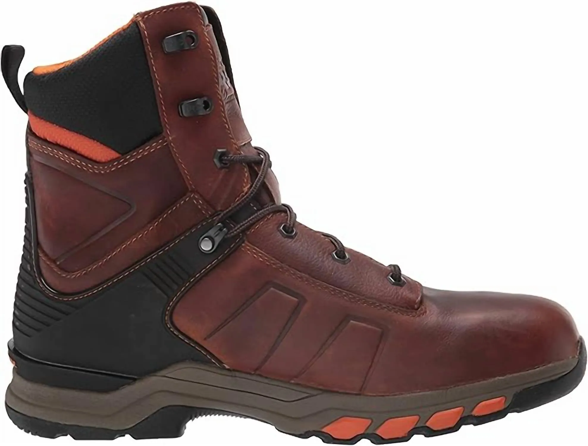Anti Odor Work Commute Comfortable Padding Men's Pro Hypercharge 8" Soft Toe Work Boots In Brown Teak Leather