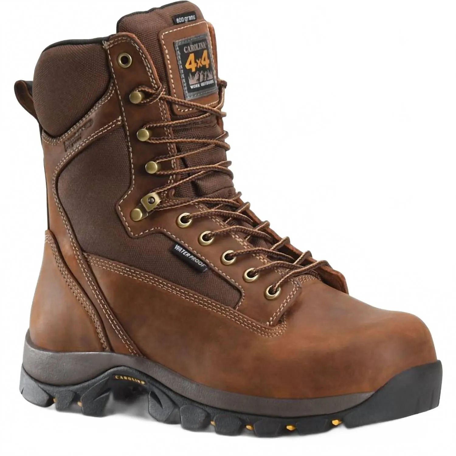 Seamless Comfort Daily Walks Forrest 8" Soft Toe Insulated Waterproof Work Boot In Dark Brown