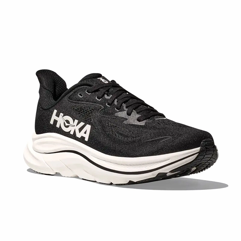 Women's Clifton 10 Black/White stability shoes hard - rubber sole shoes