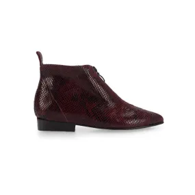 Seamless Comfort All Day Wear Women Leather Ankle Boots Bordeaux In Red