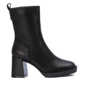 Durable Fit Women Leather Booties In Black
