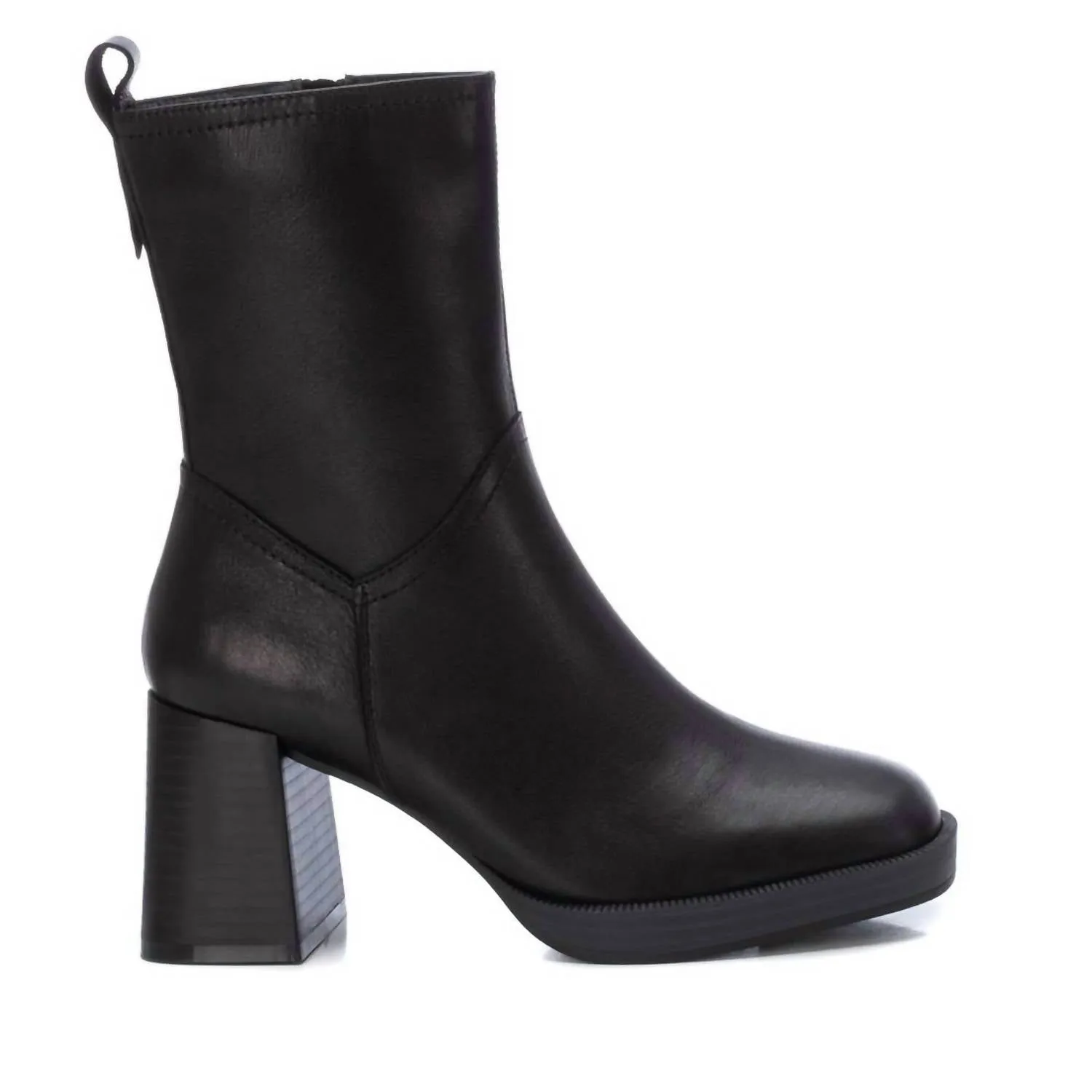 Rock Star Women Leather Booties In Black