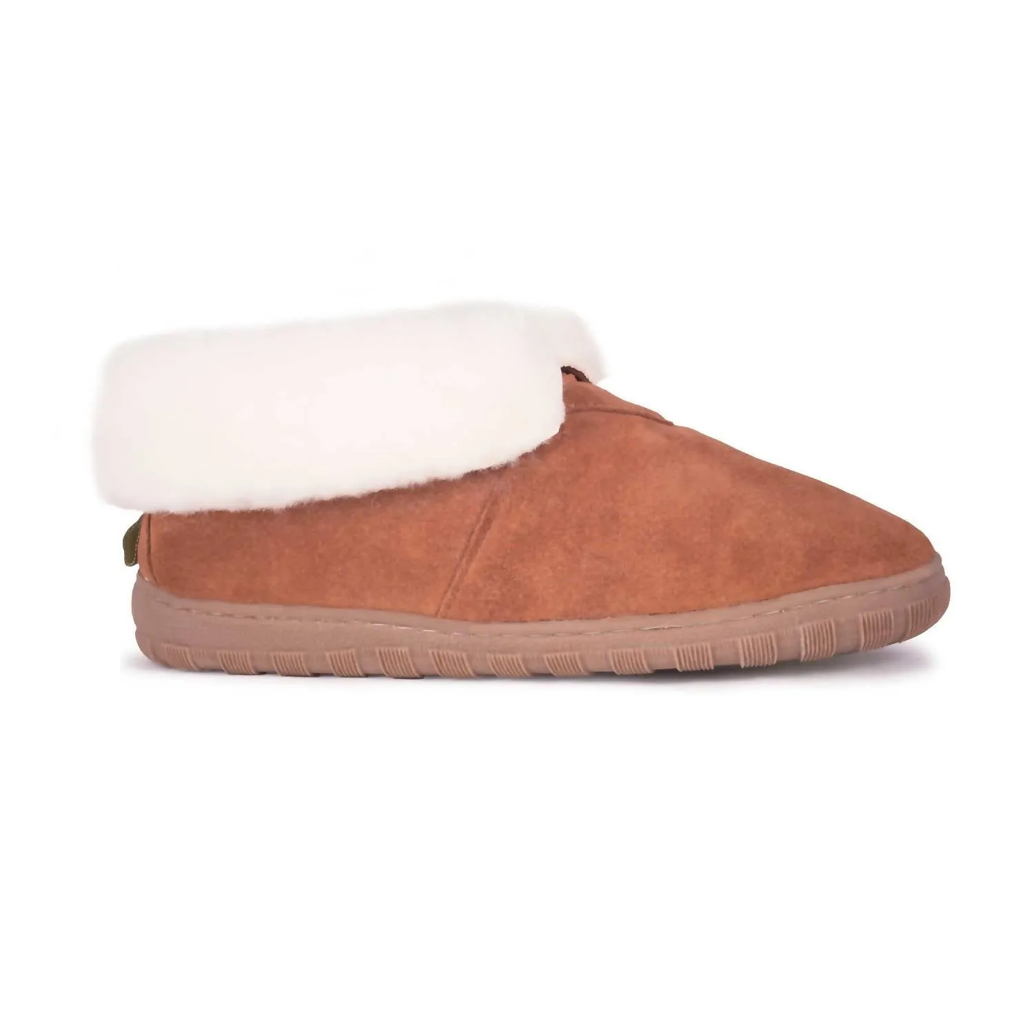 Women Sheepskin Bootie In Chestnut Tough Fit