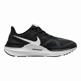 Women's Air Zoom Structure 25 Shoes In Black/dark Smoke Grey/white Woven Cage Shock Dispersing Heel Cup