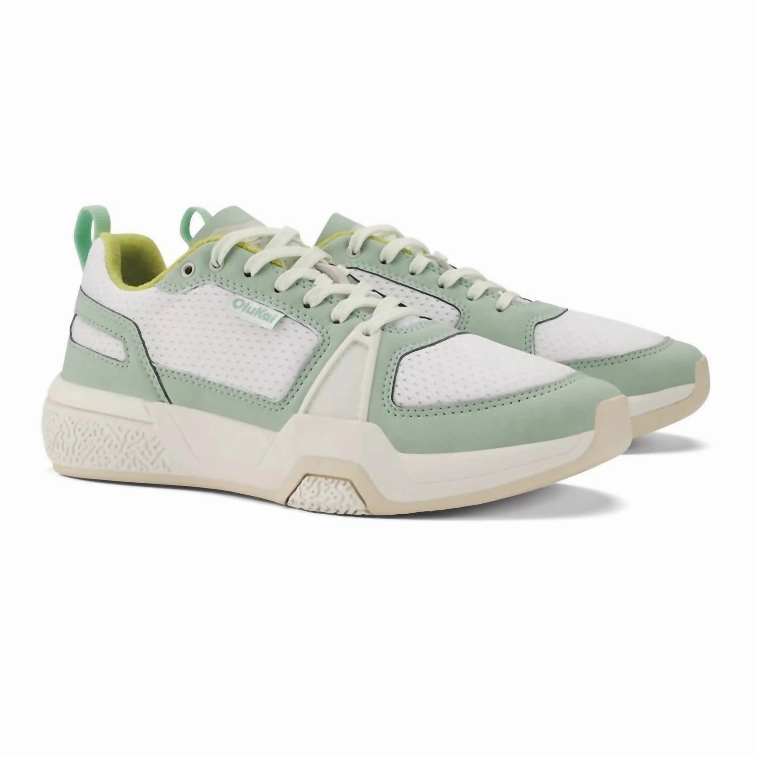 Adaptable nature running in hard tracks shoes Women's Anau Pickleball Shoes In Bright White/pale Mint