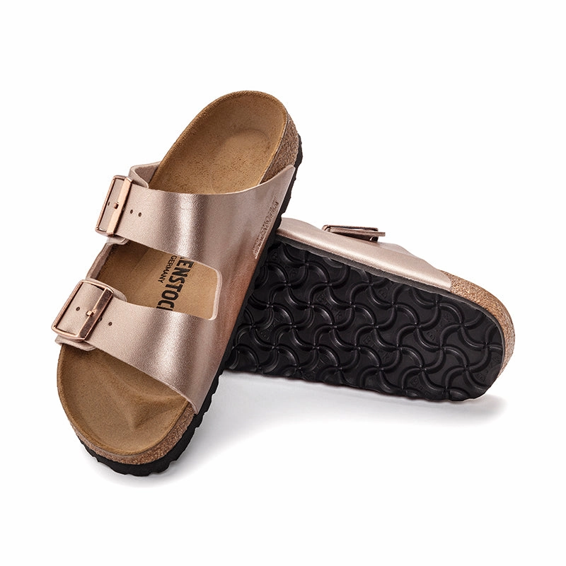 Women's Arizona Metallic Copper Birko-Flor On The Go Synthetic