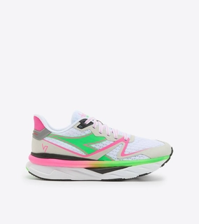 Women??S Atomo V7000 Running Shoe In White Green Fluo Pink Breath Flow posture support