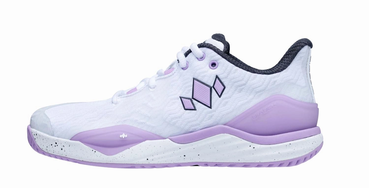 Women's Court Burst Pickleball Shoes In White/purple contour