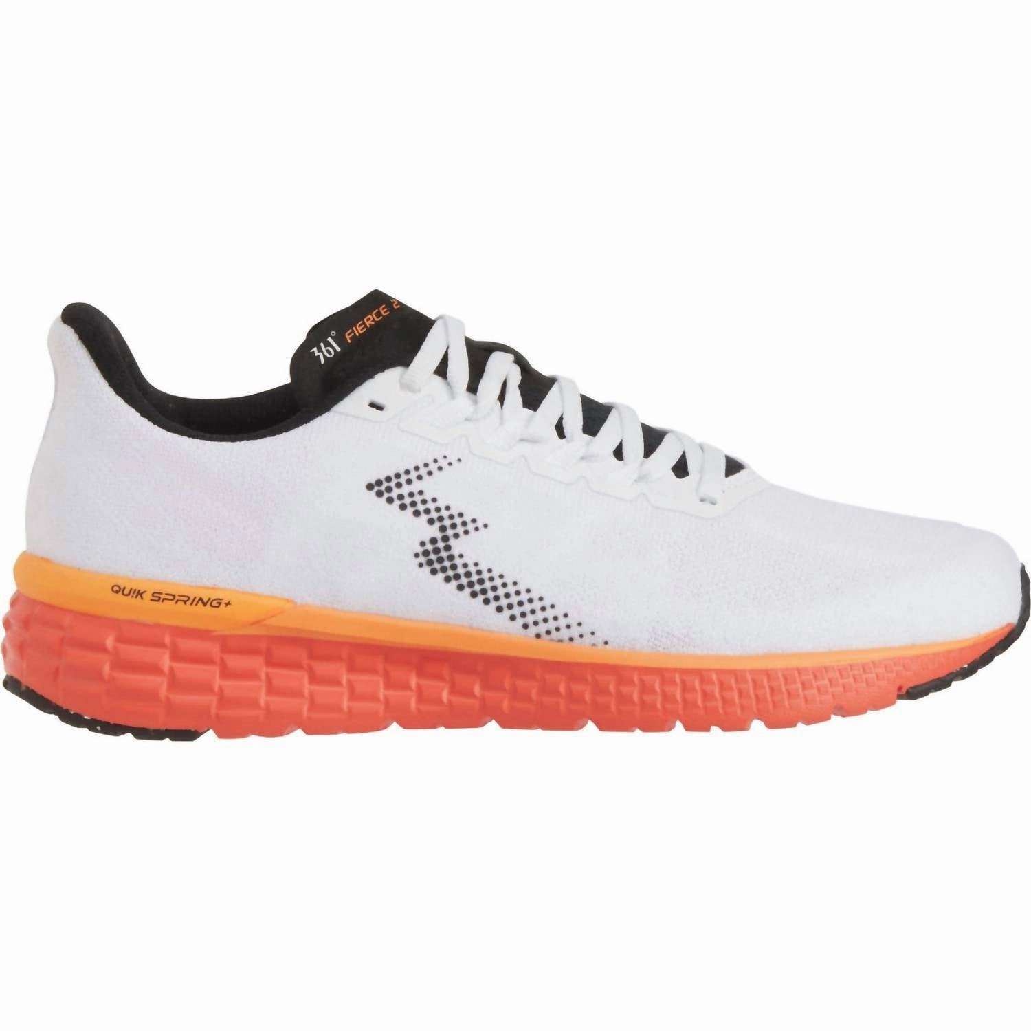 Women's Fierce 2 Running Shoes - Medium Width In White, Mandarin Red Toe box space action - themed running wear