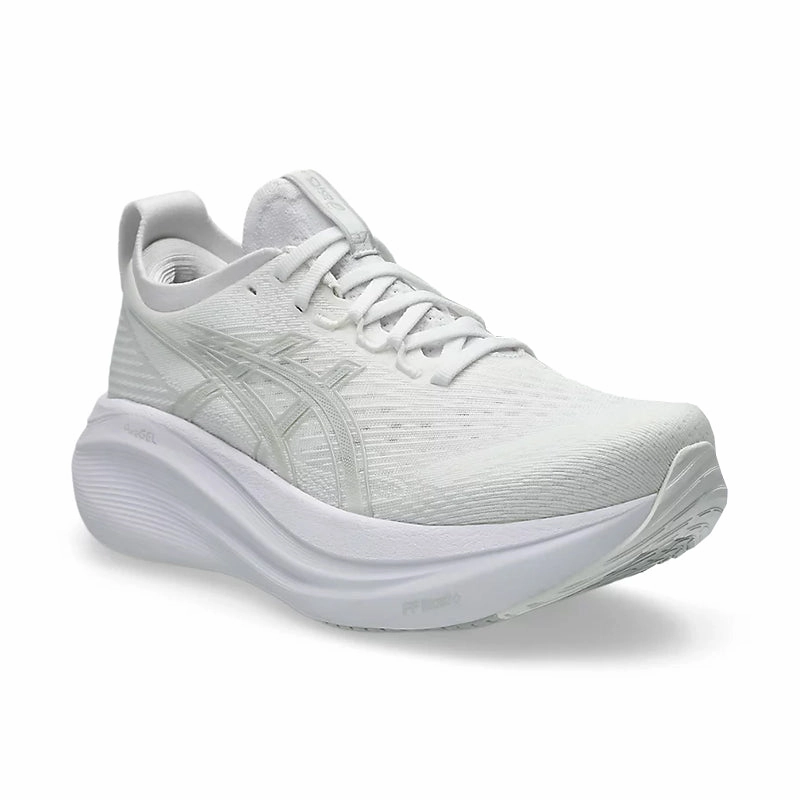 Women's Gel-Nimbus 27 White/Glacier Grey Casual Favorite Textured Grip Surface