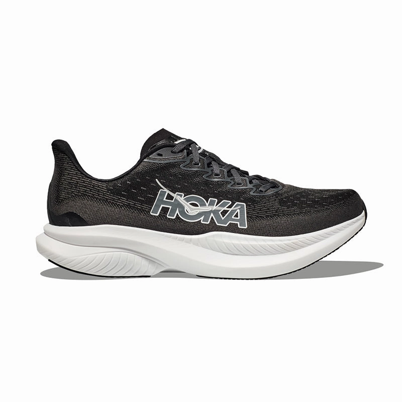 Women's Mach 6 Black/White perforated - upper shoes modern - style running shoes