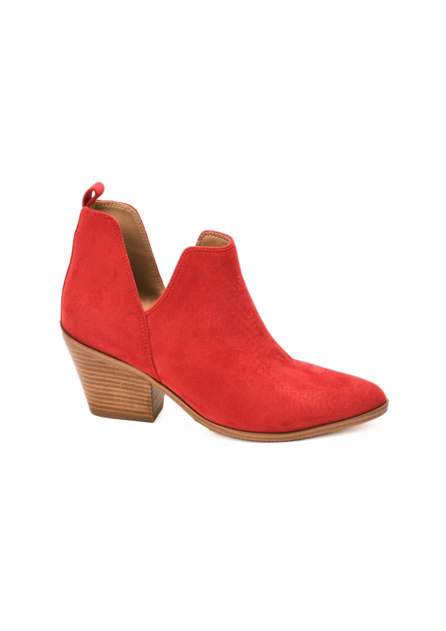 Hope Step Seamless Stitching Women's Pointed Toe Cowboy Booties In Red