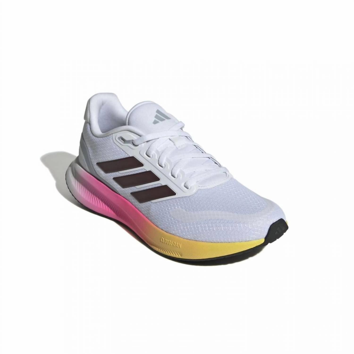 AthleticDesign Women's Runfalcon 5 Wide Running Shoe In White/aurora Met./black