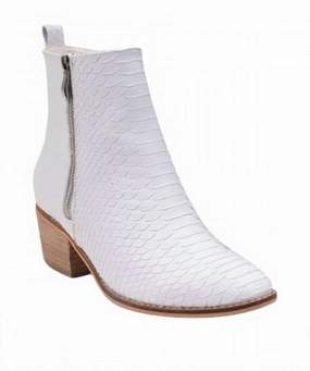 Shock Absorbing Daily Walks Women's Tory Croc Booties In White