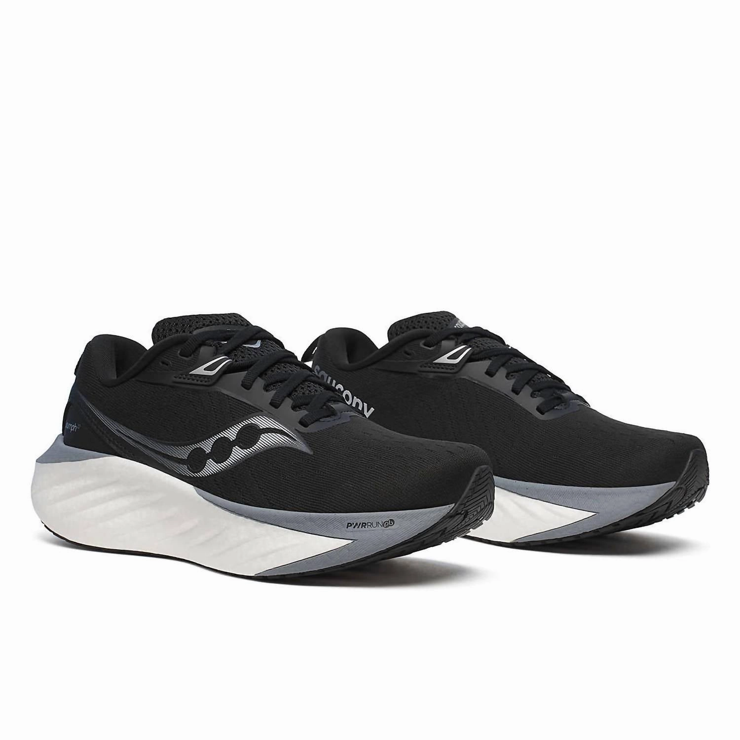 Women's Triumph 22 Running Shoes In 200 - Black/white running in stadium