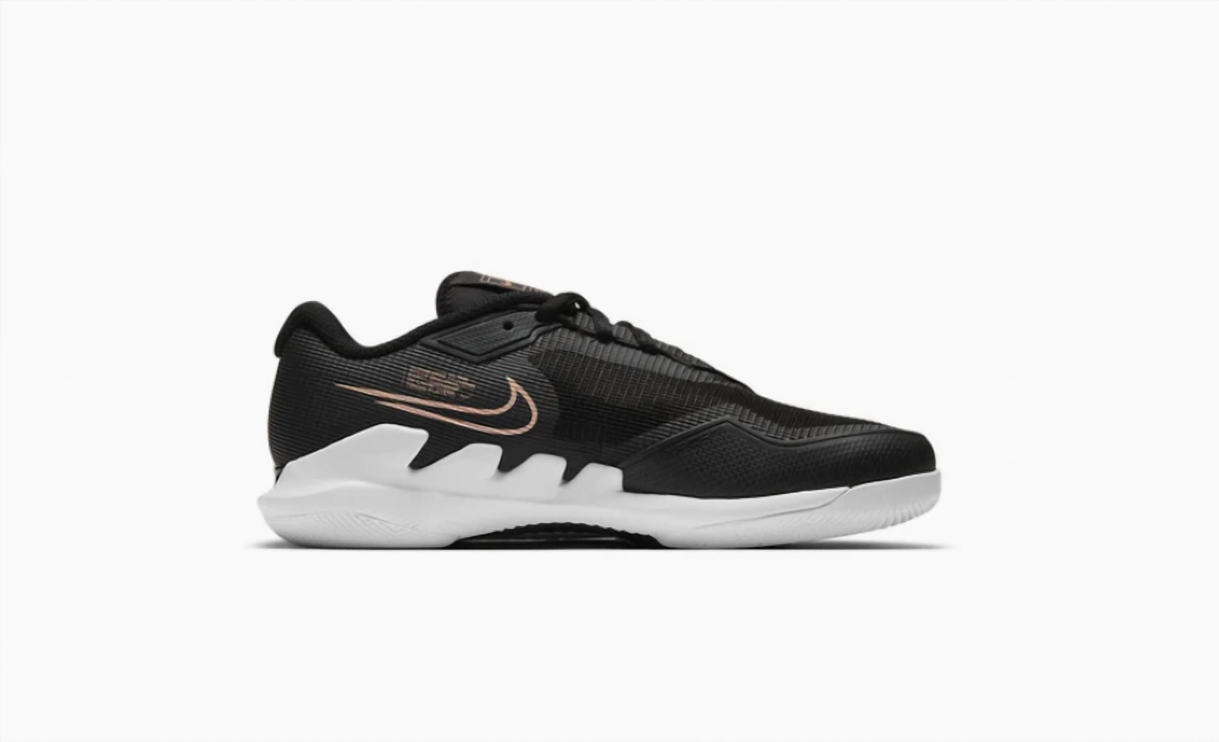 Women's Zoom Vapor Pro Shoes In Black/metallic Red/bronze Responsive Cushioning System Sand - Resistant