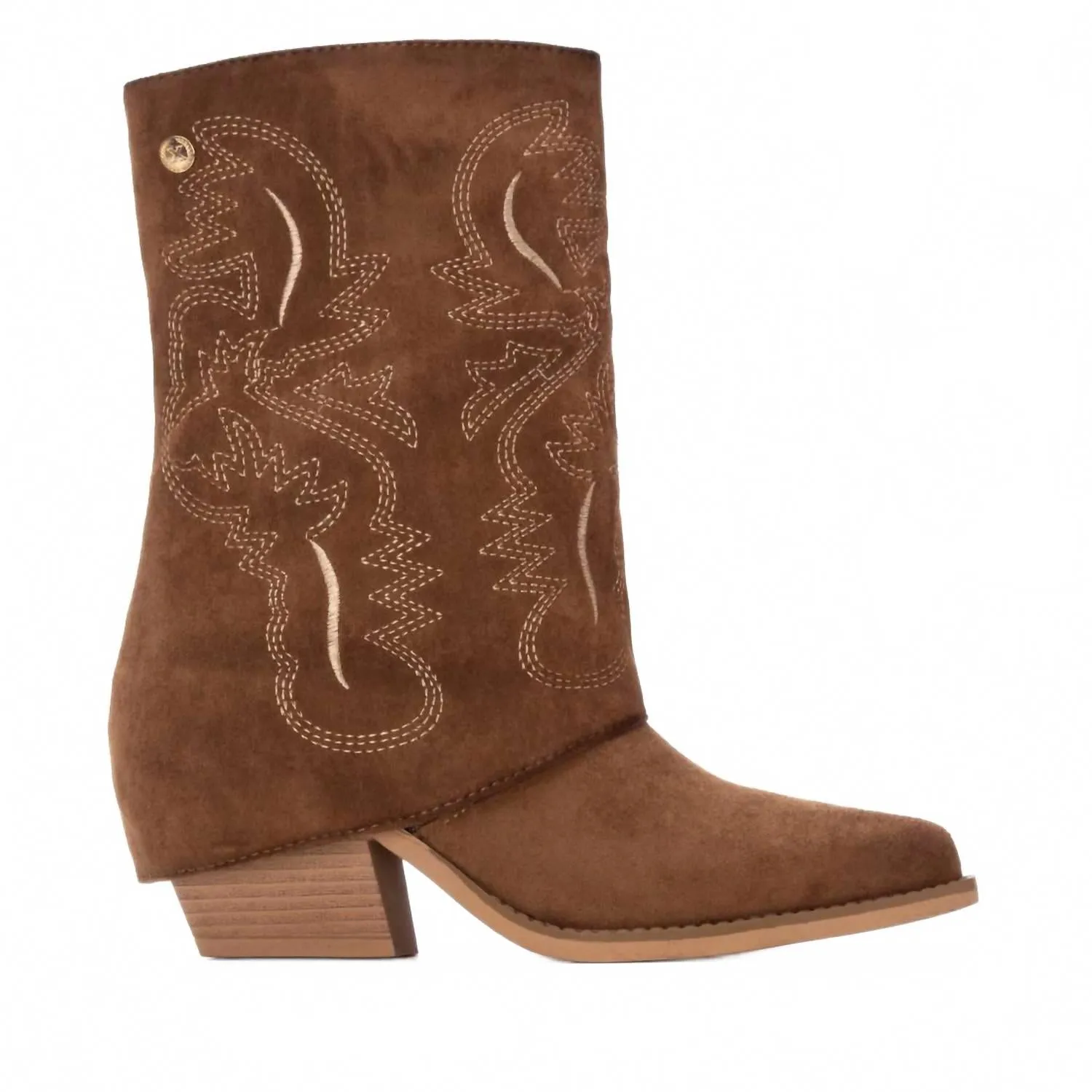 Resistant to wear Women's 144470 Block Heeled Booties In Camel