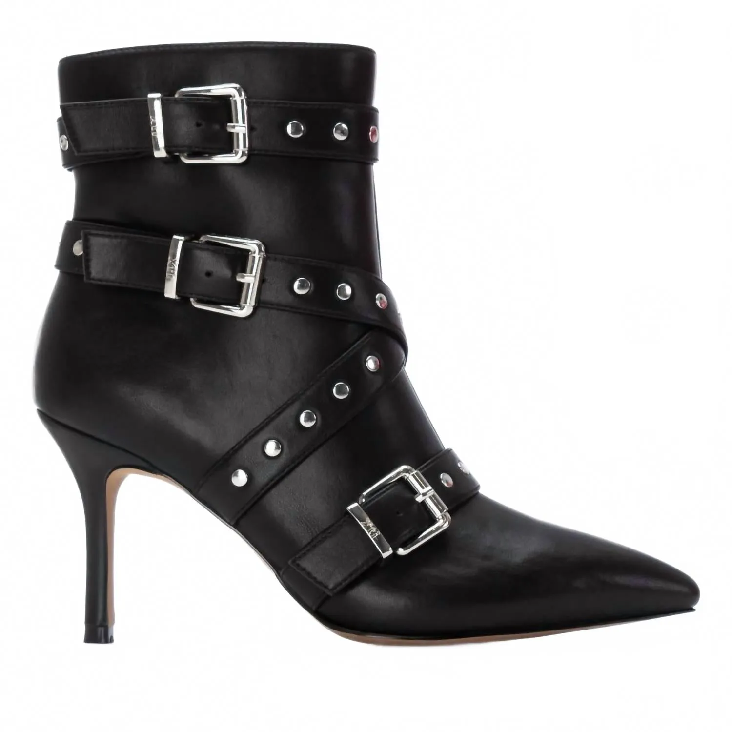 Women's 144649 Heel Booties In Black Comfortable buckles Rugged Comfort