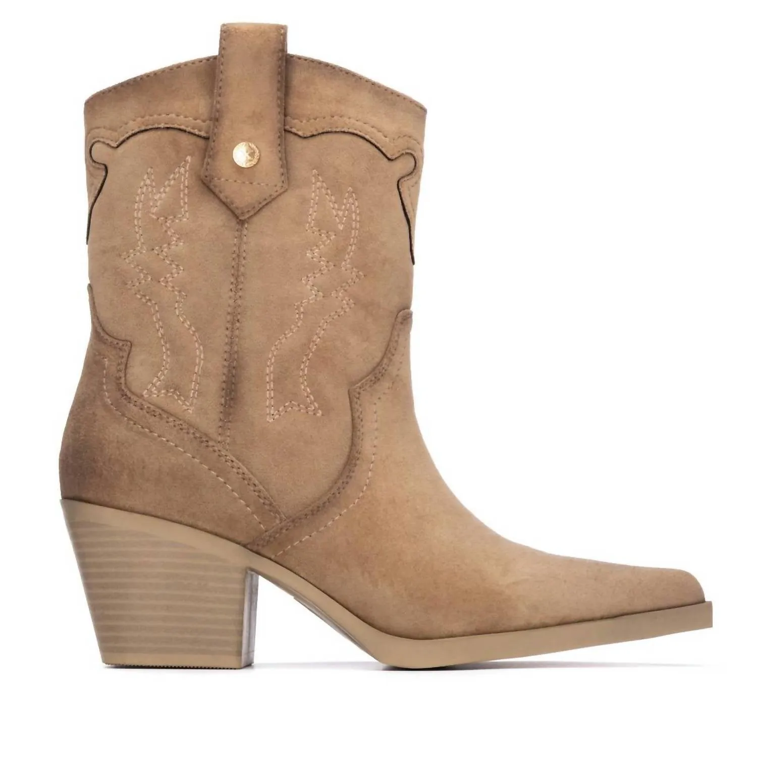 Women??S 144721 Heeled Booties In Beige Resort Mode