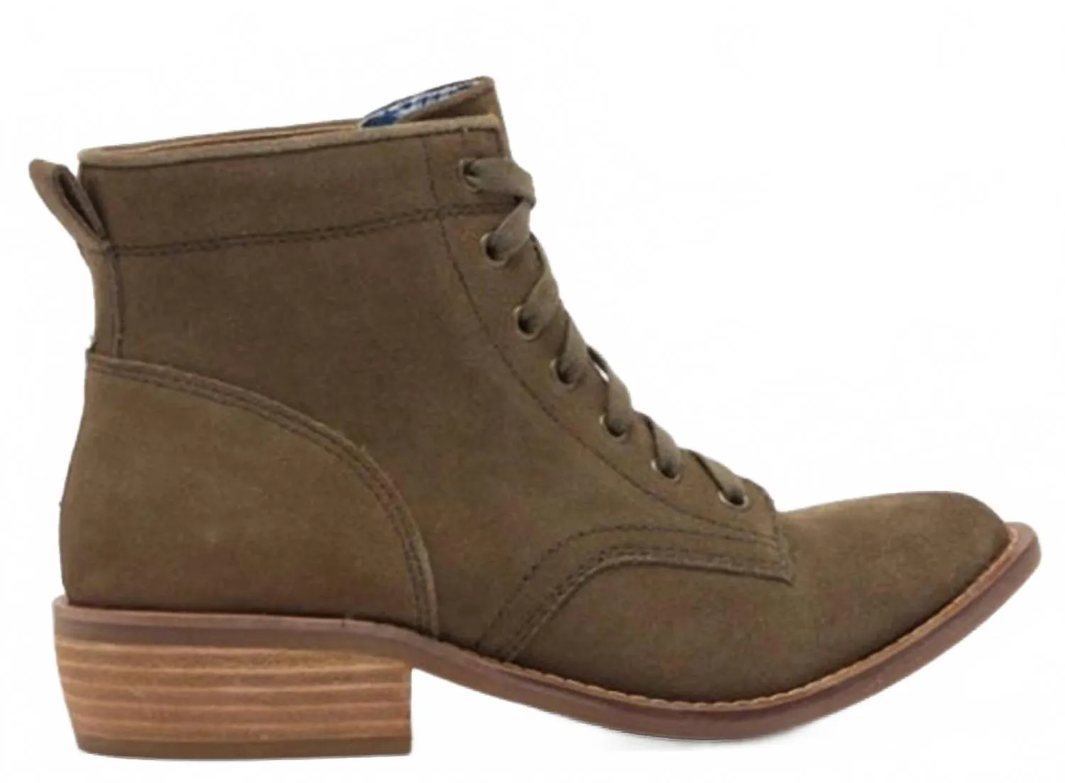 Women's Acres Suede Lace-Up Boot In Olive Soft Sole Fitness Enthusiast