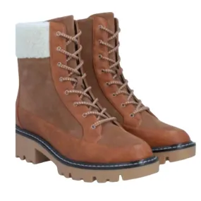 Cushioned Step River Crossing Women's Alexa Leather Lace Up Bootie In Brown