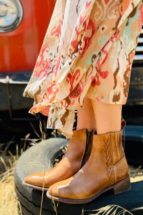 Shock Absorbing Remote Hiking Urban Fashion Women's Alina Bootie In Tan Rustic