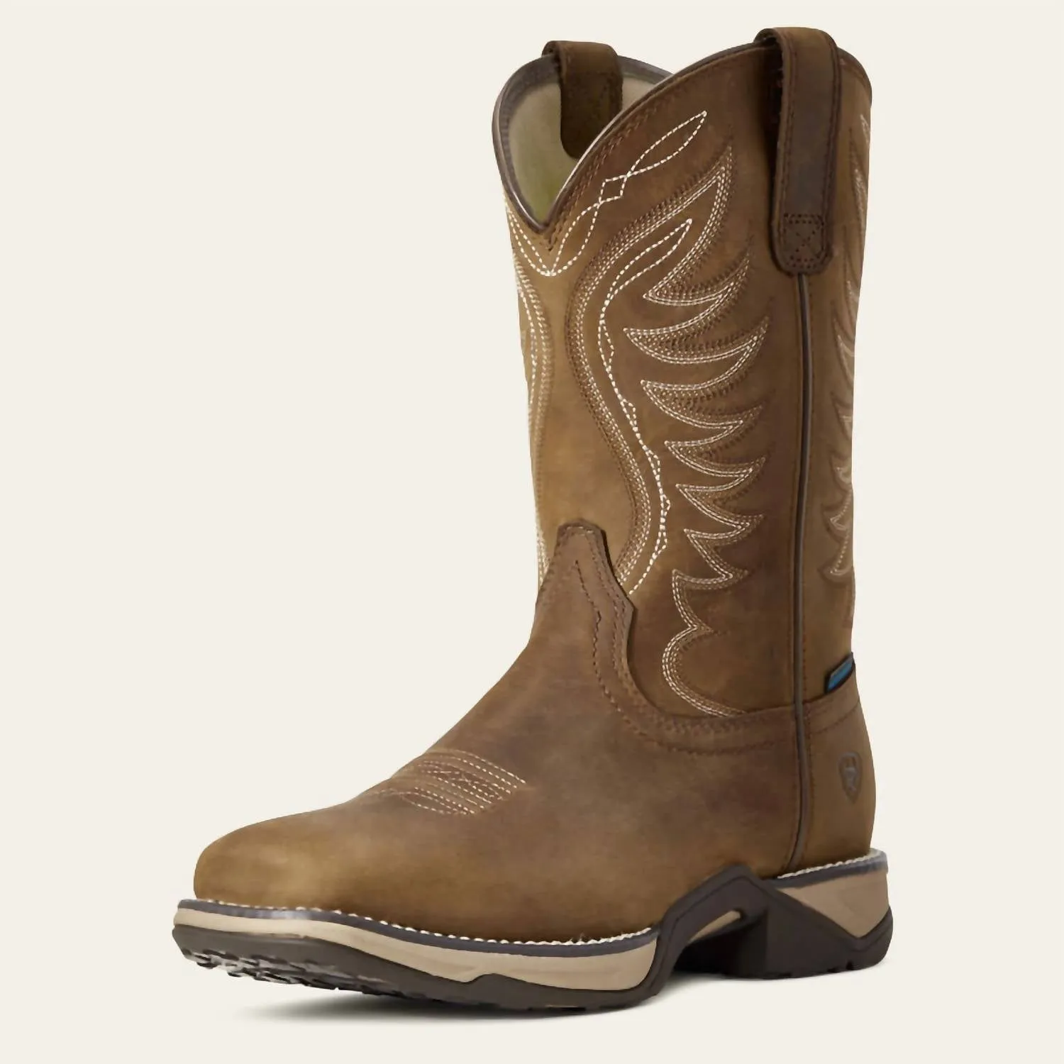 Work Utility Women's Anthem Waterproof Western Boots - Medium In Distressed Brown