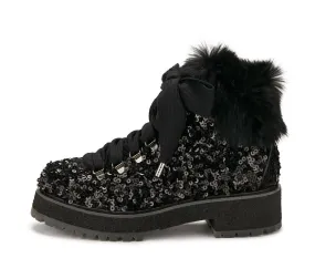 Women's Apreski Special Boots In Black Sequin Rugged Built City Walking