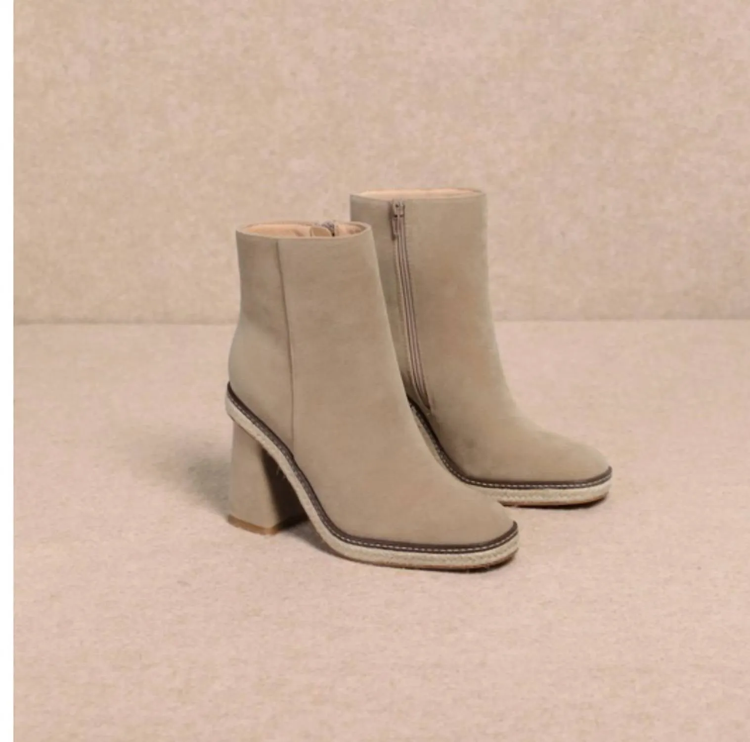 Women's Atlas Platform Ankle Bootie In Taupe Built For Work Rugged Built Rainy Day Commuter