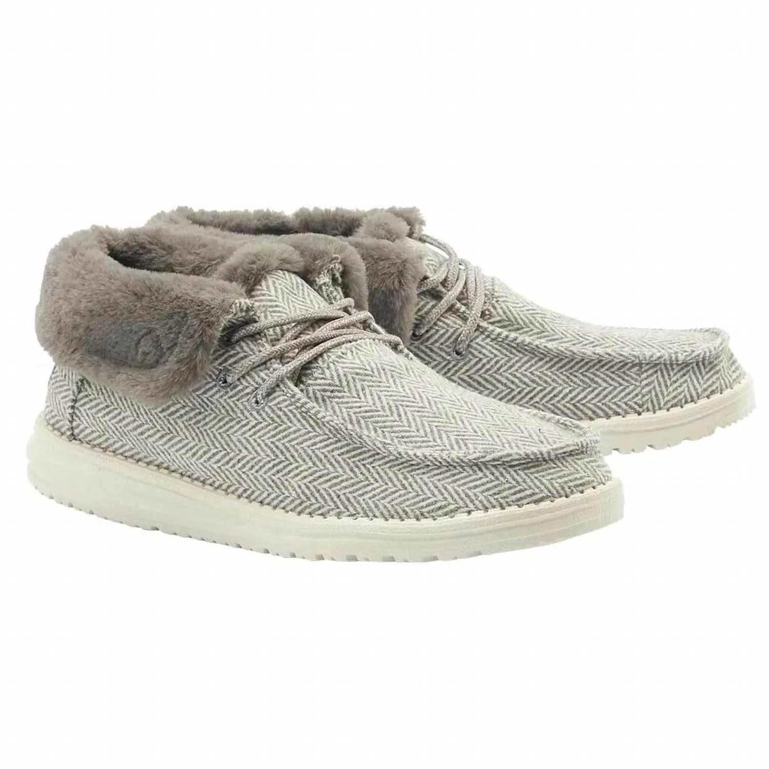 Steel Cap Women's Britt Shoes In Herringbone Grey
